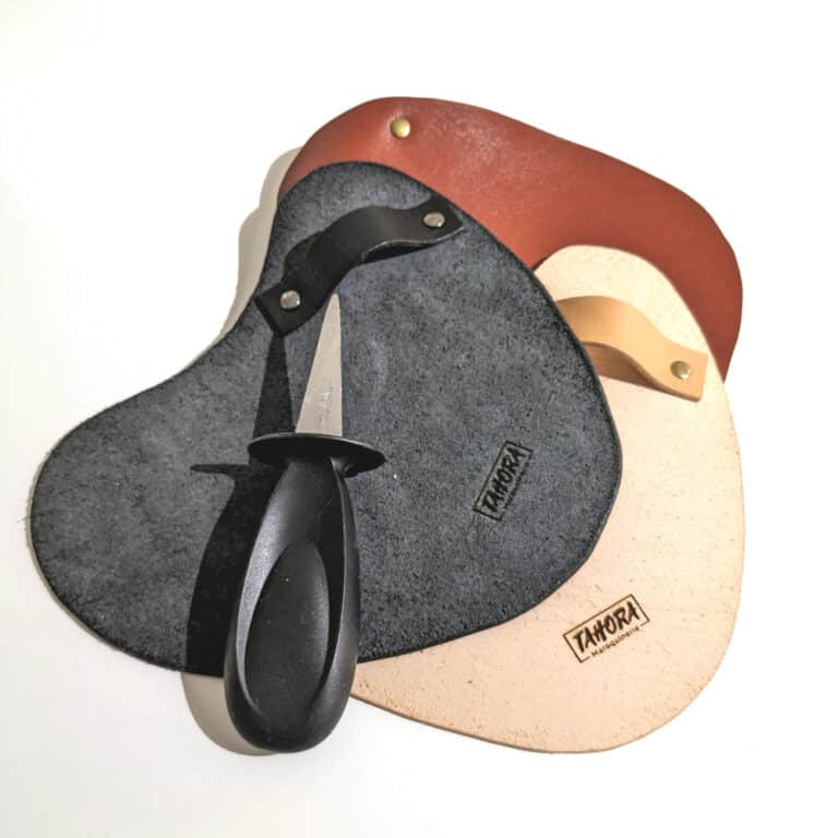 gant huitres cuir