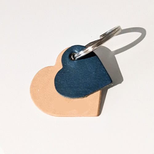 Porte clés double coeur