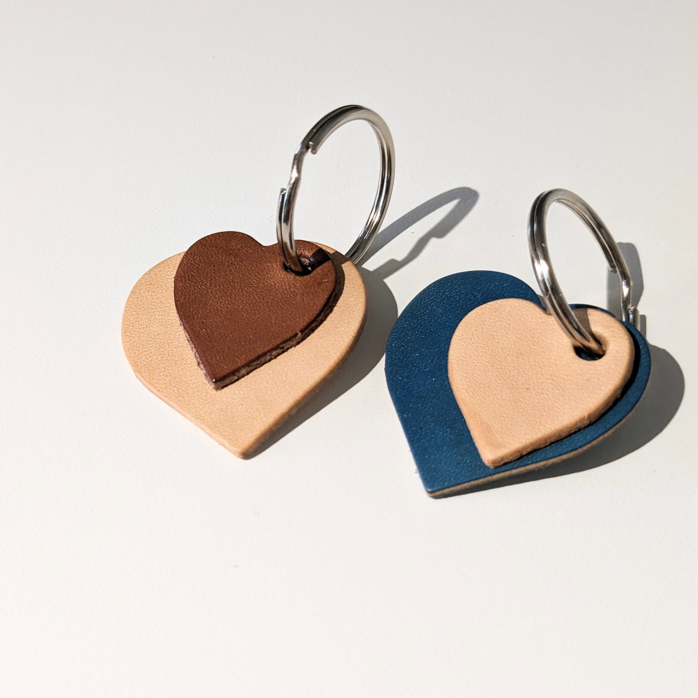 Porte clés double coeur