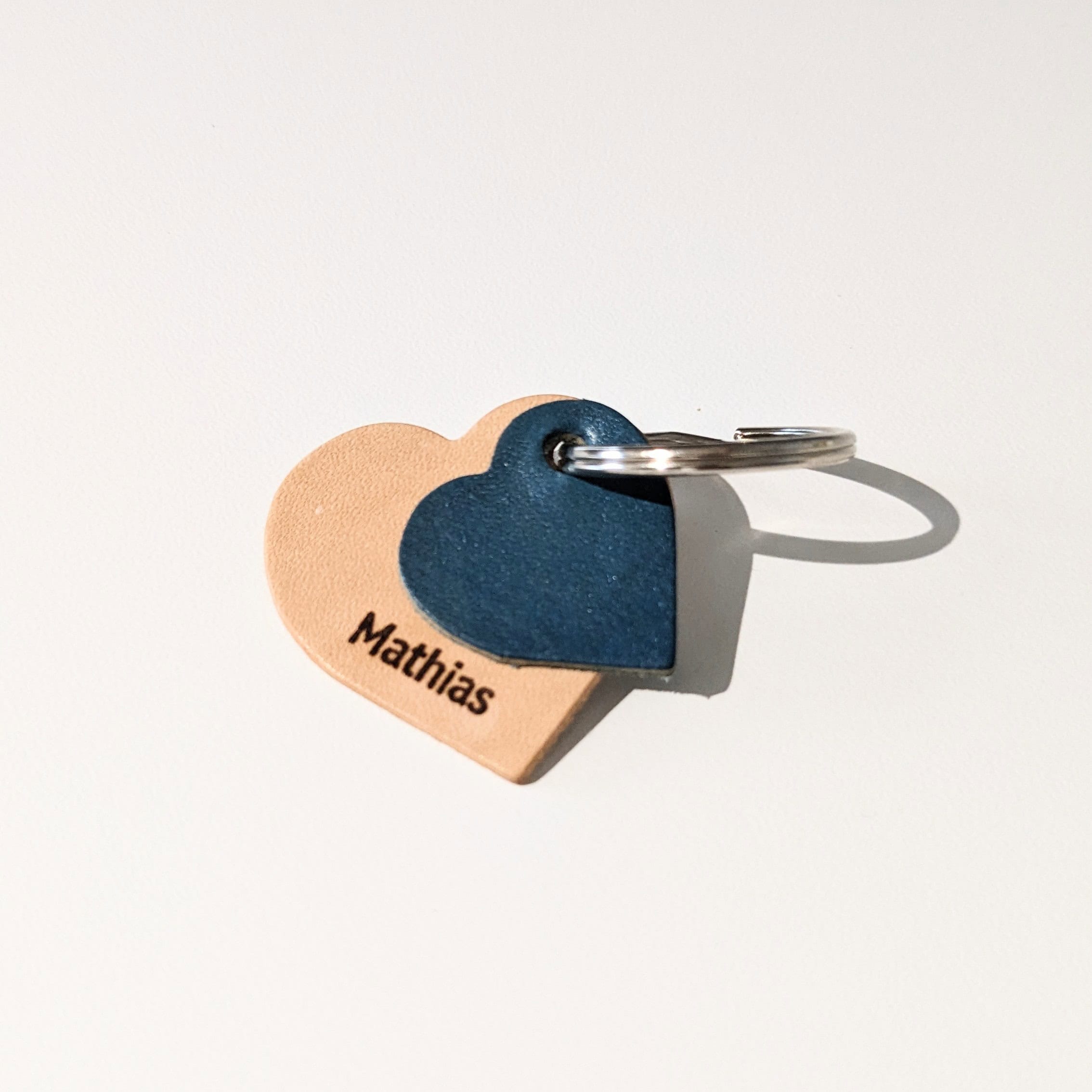 Porte clés double coeur