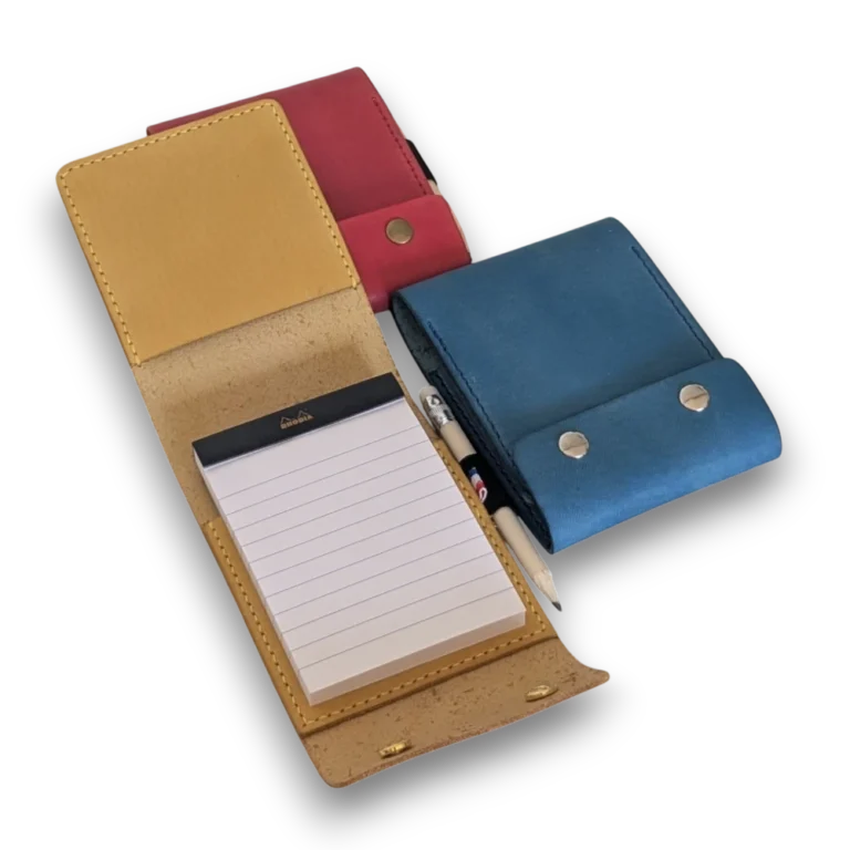 Étui bloc note, en cuir véritable pour carnet A7 – Fait main & personnalisable etui carnet en cuir