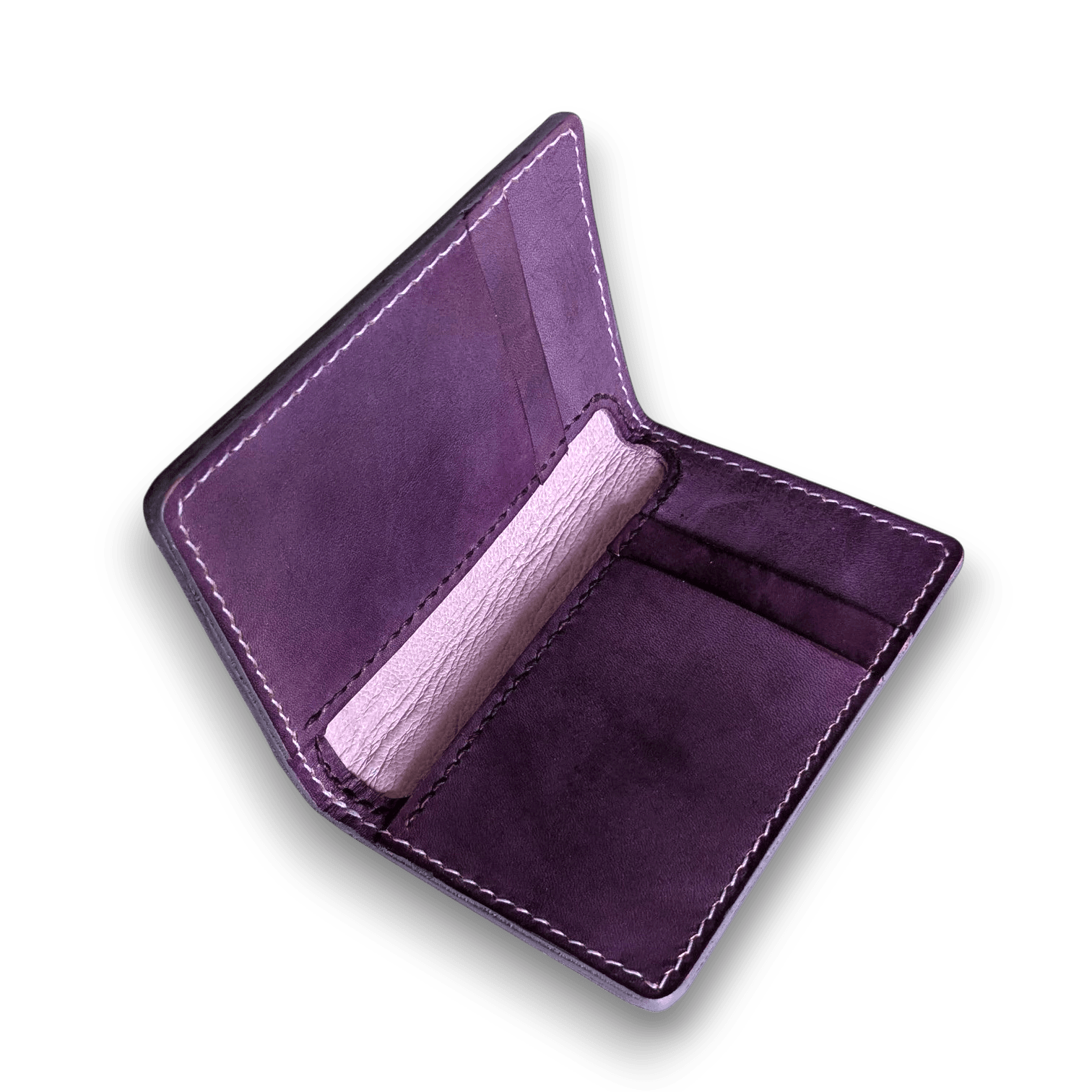 porte cartes cuir mauve